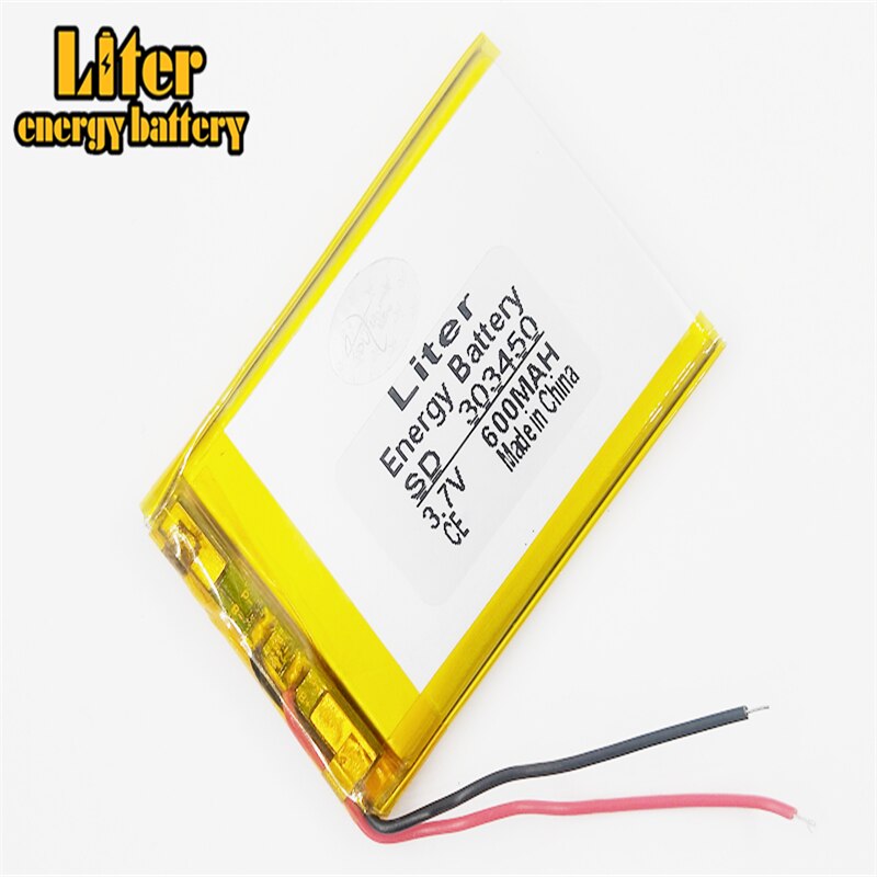 3.7 v 600 mah 303450 li-po bateria recarregável do polímero do lítio energia para mp3 mp4 mp5 gps psp móvel bluetooth