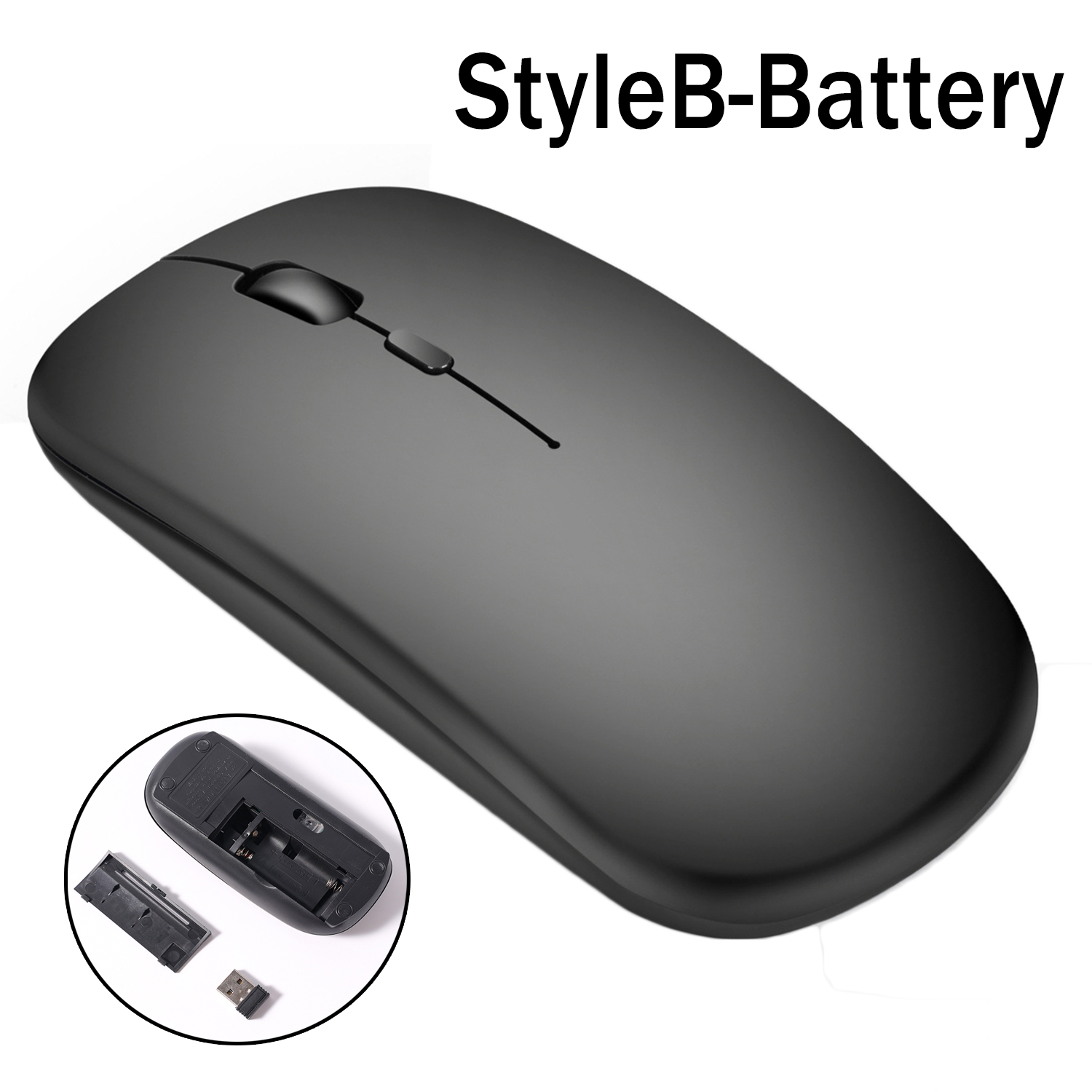 Rechargeable Wireless Mouse 2.4G Mouse Mini USB Gaming Mouse Computer Silent Optical Mice Ergonomic Mouse for Laptop PC Macbook: DARKNESS