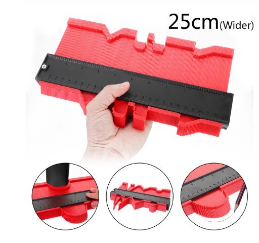 Contour Gauge Profiel Universele Tool Heerser Contour Duplicator Tool Precies Kopie Onregelmatige Vormen Overzichtstekening Template: 25cm Big red