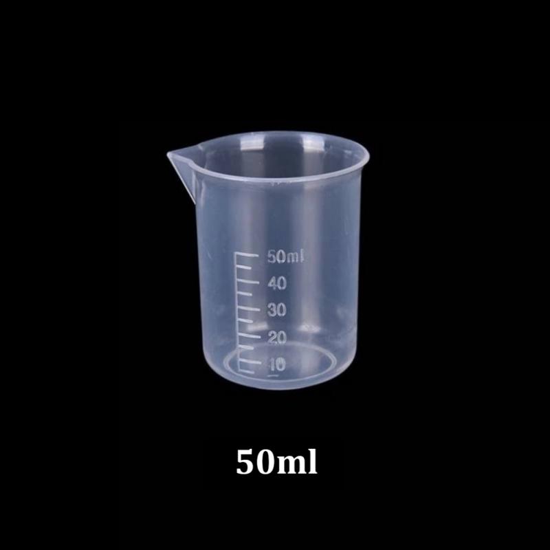 Vaso de medición graduado de plástico transparente para hornear, jarra de medida líquida, contenedor, herramientas de medición, 1000/500/250/50/30/20ml: Amarillo claro