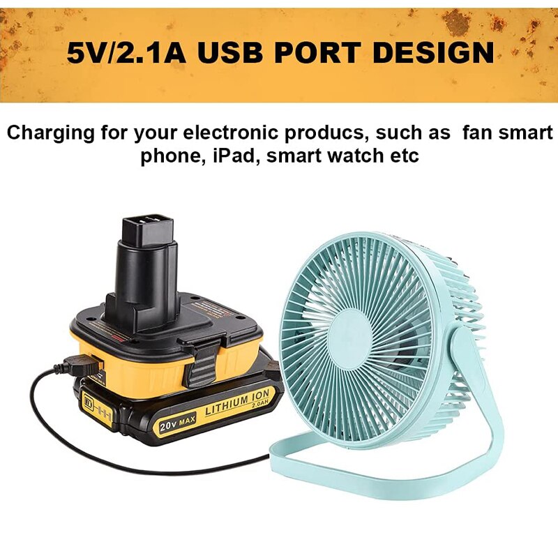 20V Battery Adapter DCA1820 for Dewalt 18V Tools Convert Dewalt 20V Lithium Battery for DC9096 DE9098 DE9096 with USB