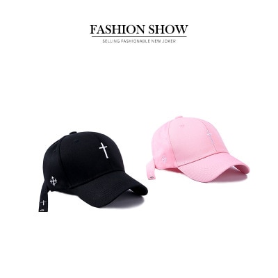Eenvoudige geborduurde baseballpet met kruis van katoen, snapback, zomerse hiphoppetten voor koppels, buitenzonwering, unisex hoeden