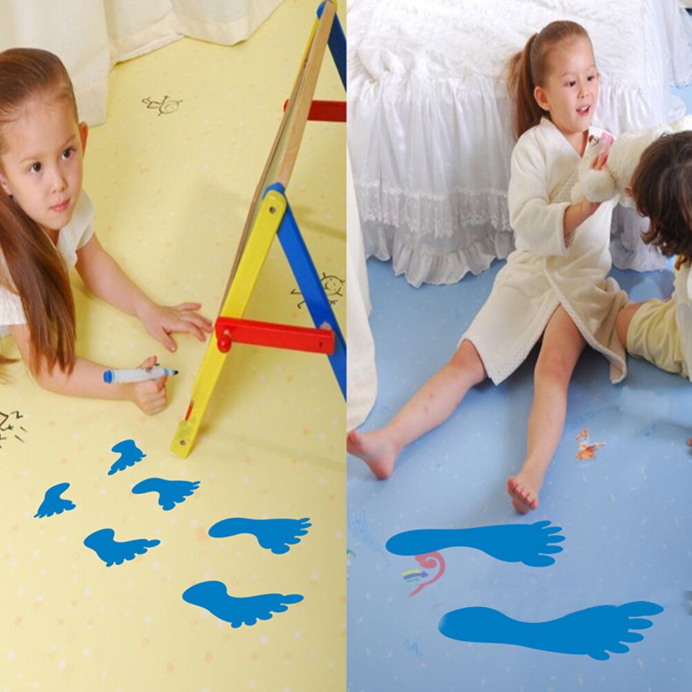 9 Pairs Kindergarten Fußabdrücke Aufkleber Kleine Knöchel Boden Aufkleber Wasserdicht Klebstoff Boden Badewanne Aufkleber
