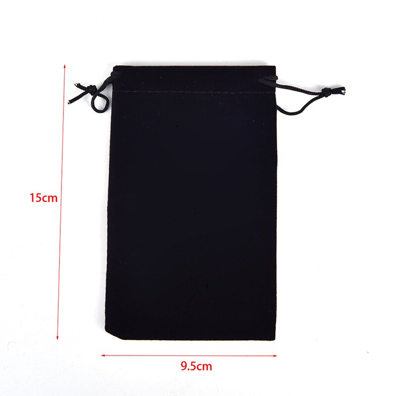 5pcs/lot Jewelry Bags Packaging Bag Black Drawstring Velvet Bags & Pouches 15cm X 9.5cm