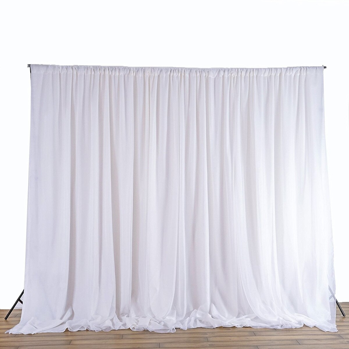 White Sheer Silk Cloth Drapes Panels Hanging Curtains Photo Backdrop Wedding Party Events DIY Decoration Textiles 2.4x1.5M