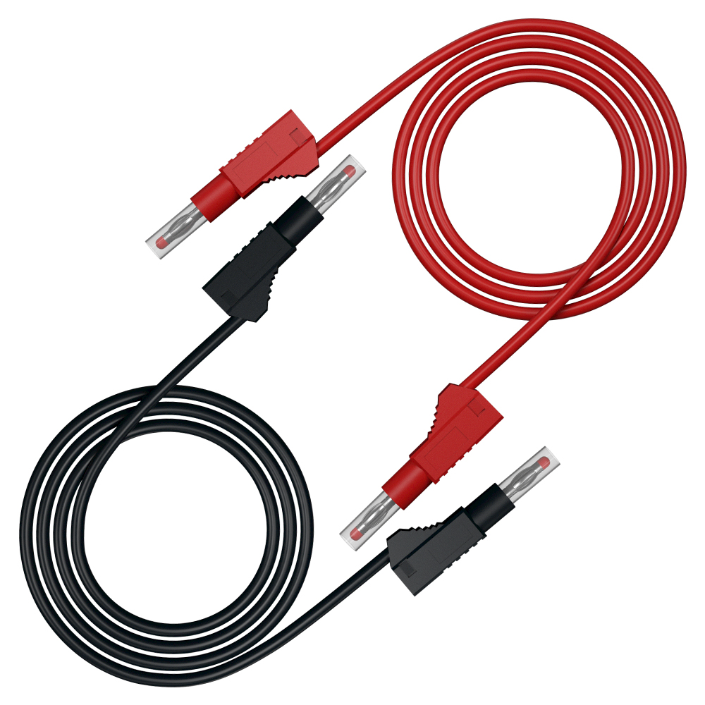 JZDZ 2pz 4mm spina a Banana a coccodrillo clip multimetro cavi di prova cavo linea ponticello filo 1m/3.3ft rosso nero: nero