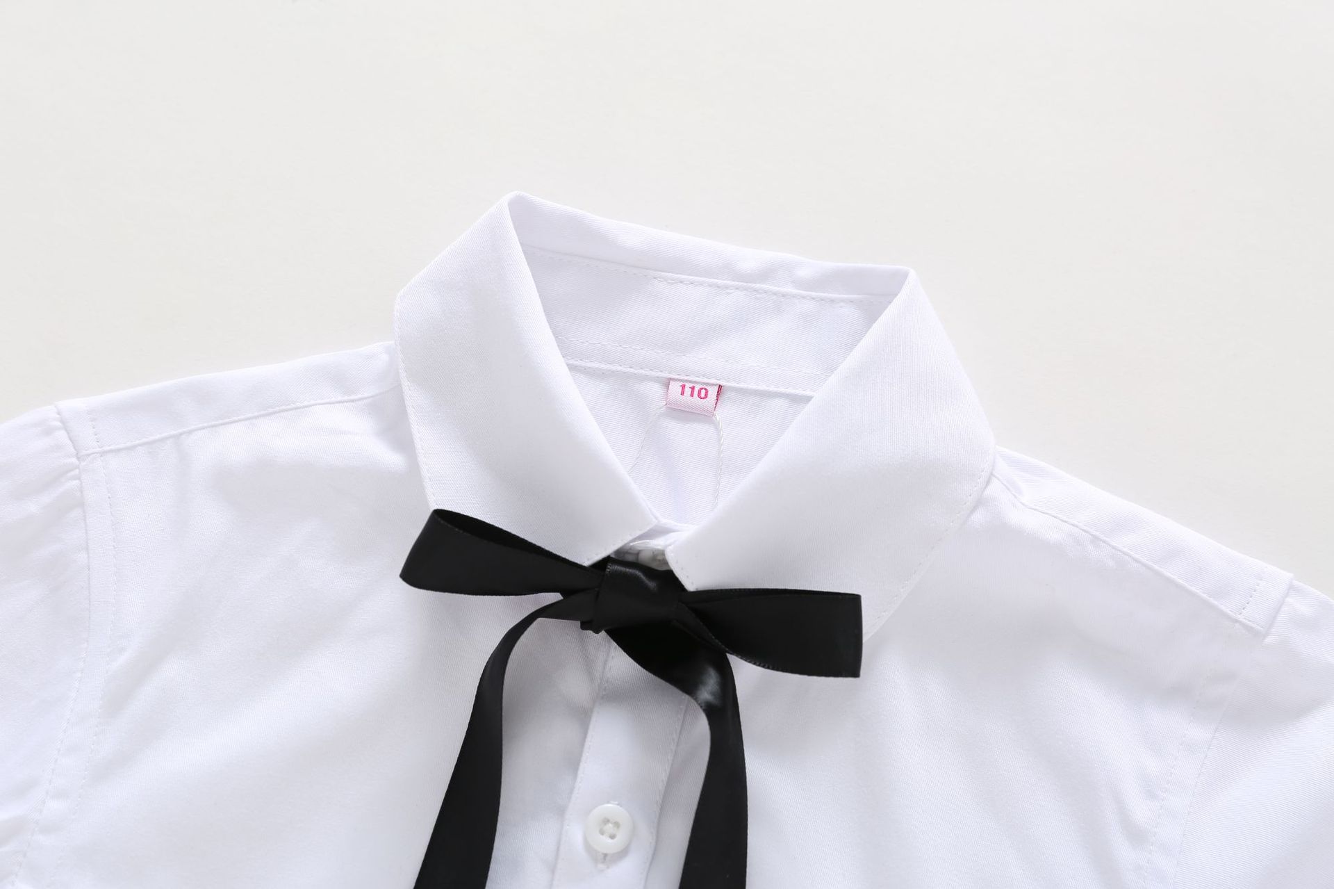 Nette Einfarbig Bogen Mädchen Weiße Bluse freundlicher Teenager freundlicher Kleidung