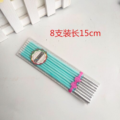 Birthday candles, colorful elongated thread happy birthday cake decoration, smokeless candles, dessert table layout: 3