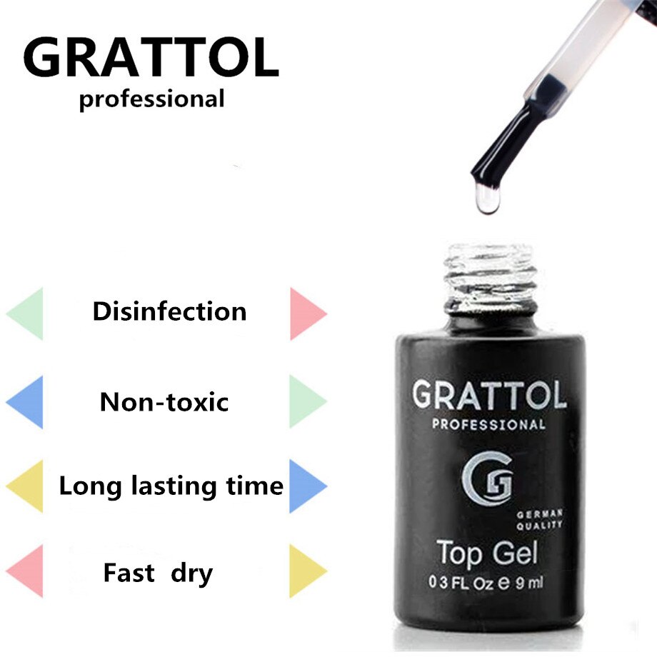 GRATTOL de 01 blanco Gel de uñas de brillo polaco lentejuelas barniz UV de Gel de uñas largo tapa duradera abrigo Gel LED UV Varnis