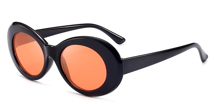 Classic clout goggle kurt cobain briller ovale damer solbriller vintage retro solbriller til kvinder  uv400 gafas de sol 9750: Gennemsigtig rød