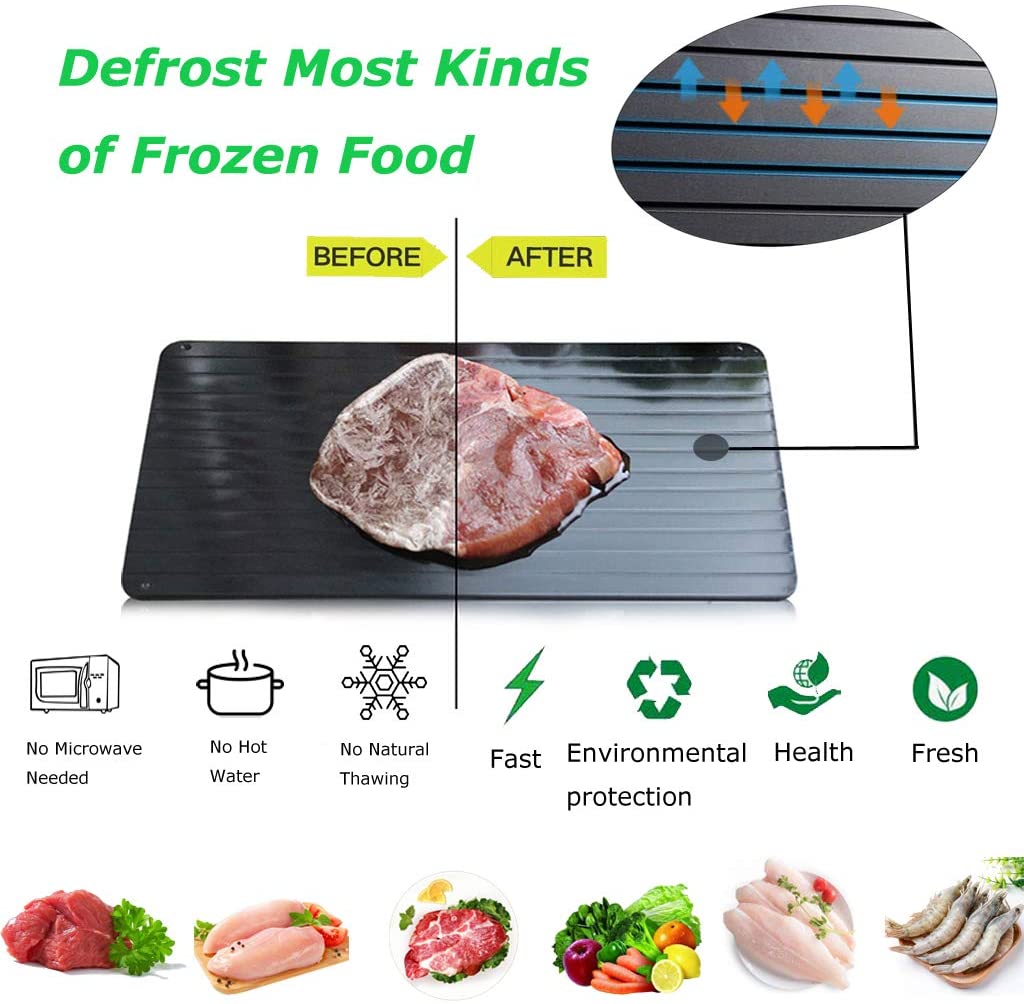 Fast Defrosting Tray Natural Thawing Plate for Frozen Meat Rapid Miracle Thaw Mat Pad Defrosting Plate Board Kitchen Tools