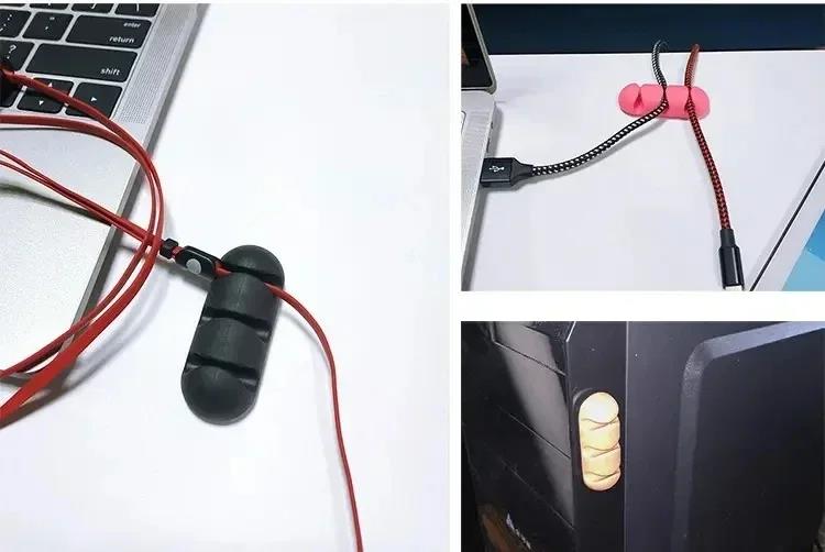 USB Cable Organizer Silicone Cable Winder Desktop Tidy Management Clips Cable Holder for Mouse Keyboard Wire Organizer Headphone