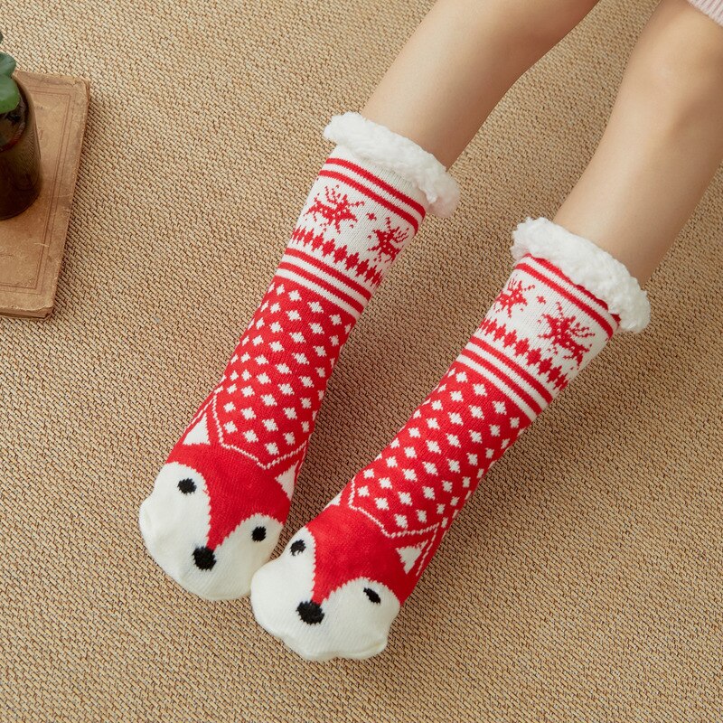 Women Extra-warm Fleece Indoor Socks Warm Feet Stretchy for Winter Home Christmas LDF668
