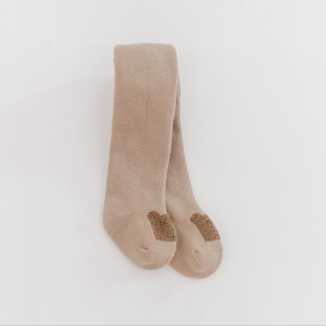 Collants chauds en coton pour bébés de 0 à 6 ans, couleur unie, collection automne hiver: Khaki / 1-2T