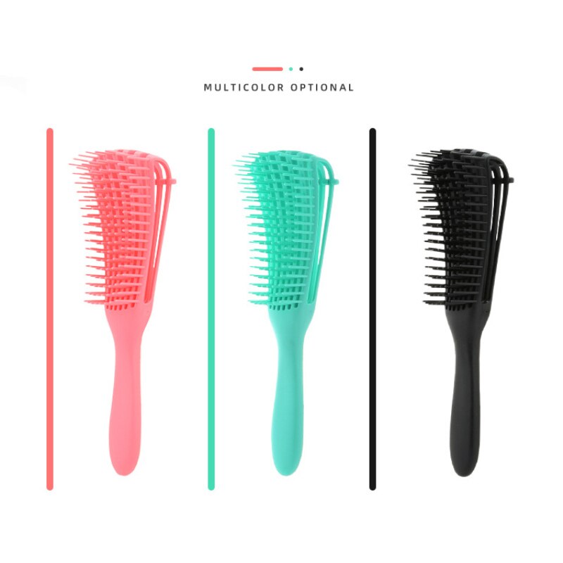 Cepillo desenredante para cabello rizado, peine de goma antideslizante para el pelo de pulpo, cepillos de masaje del cuero cabelludo, accesorios de baño, 1 ud., TSLM1