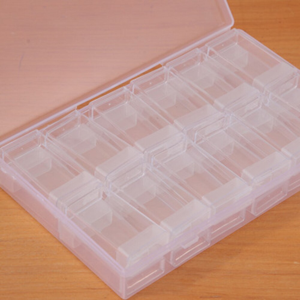 24 Grids Diamond Painting Storage Box Dividers Handmade Cross Stitch Embroidery Container Display Case Rhinestone Bead Organizer