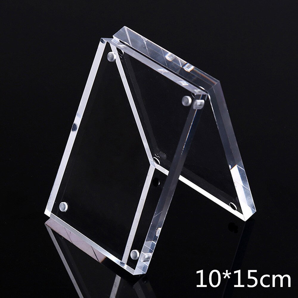 Diy akryl číry magnetický fotorámik obdĺžnik rámik na obrázok vizitka držať bytový dekor narodeninový dekor: 10 x 15cm
