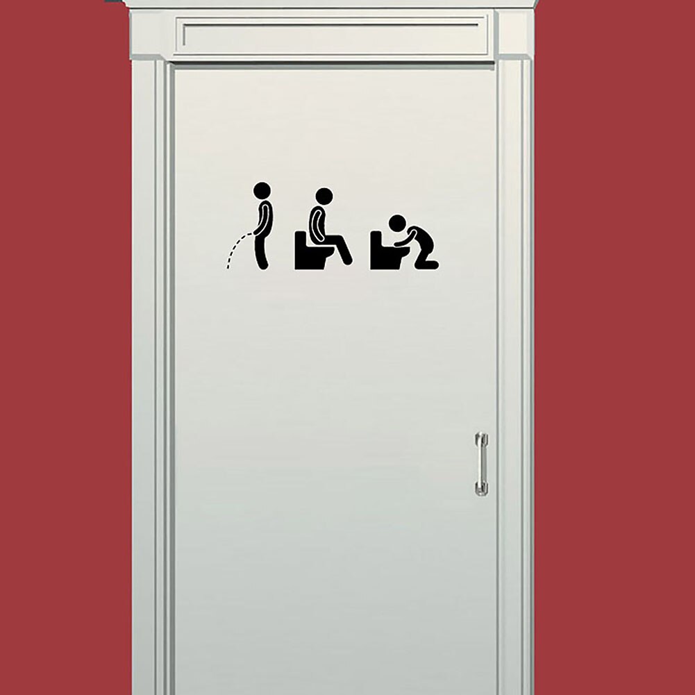 Economical Toilet Door Stick Funny Bathroom Icon Toilet Door Wall Art Vinyl Decal Sticker Removable Home Decoration