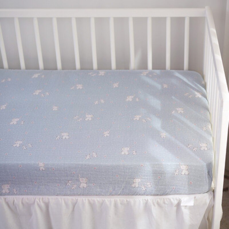 Baby Bed Sheet Pure Cotton Crib Mattress Cover For Kids Cute Cartoon Pattern Baby Fitted Sheets Baby Bedding Photography Props