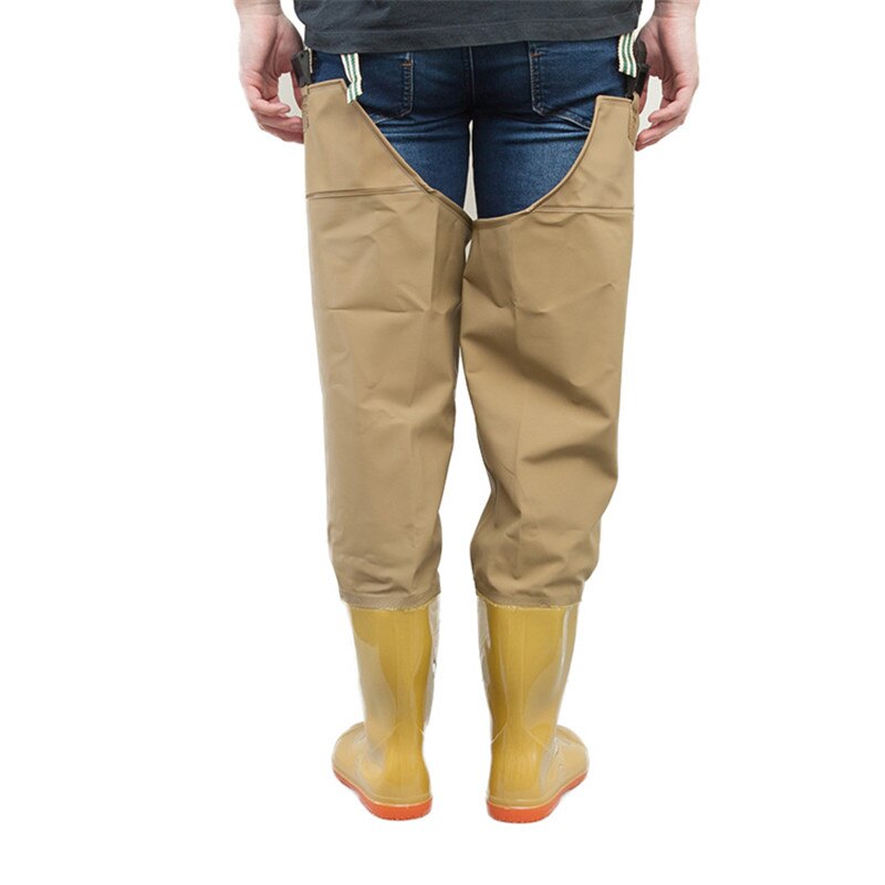 High-Jump Over Knee Waterproof Fishing Waders Leg pants Shoes Dichotomanthes End Rain Boots Adjust Height Strap Water Overalls