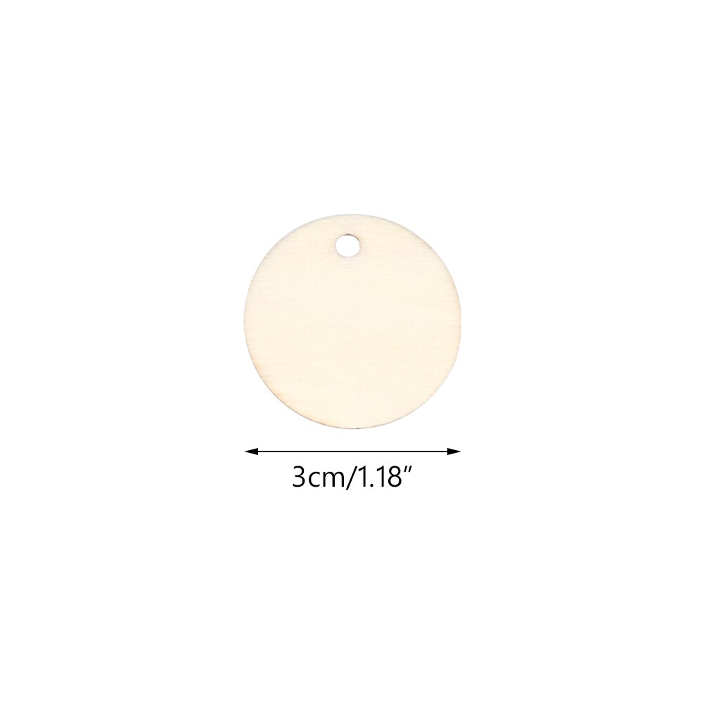 50/100pcs Round Pack Wooden 2cm 3cm 4cm 5cm Circles Natural Discs Blank Signs Crafts Wedding Party Label Hang Tag Cards: 3CM / 100pcs