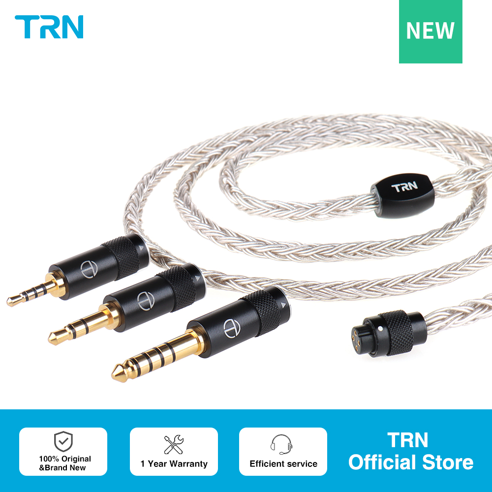 Trn  t2s pro 16 -adriges, versilbertes hifi-upgrade-kabel, grau/schwarz, mmcx /2- pin-anschluss für trn vx pro  ta2 ta c16 zsx  mt1 mt2 edx
