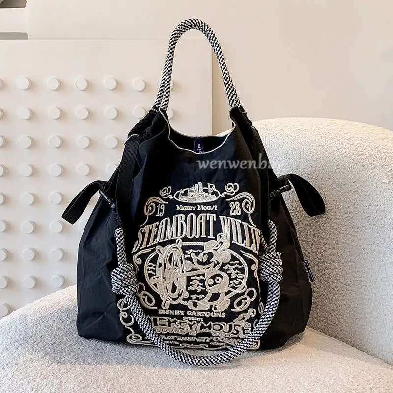 Sac à chaîne boule sac à provisions soleil Smiley brodé en toile de Nylon bandoulière femme fourre-tout sacs pour femmes sacs à main pour femmes 2025: l / Bleu