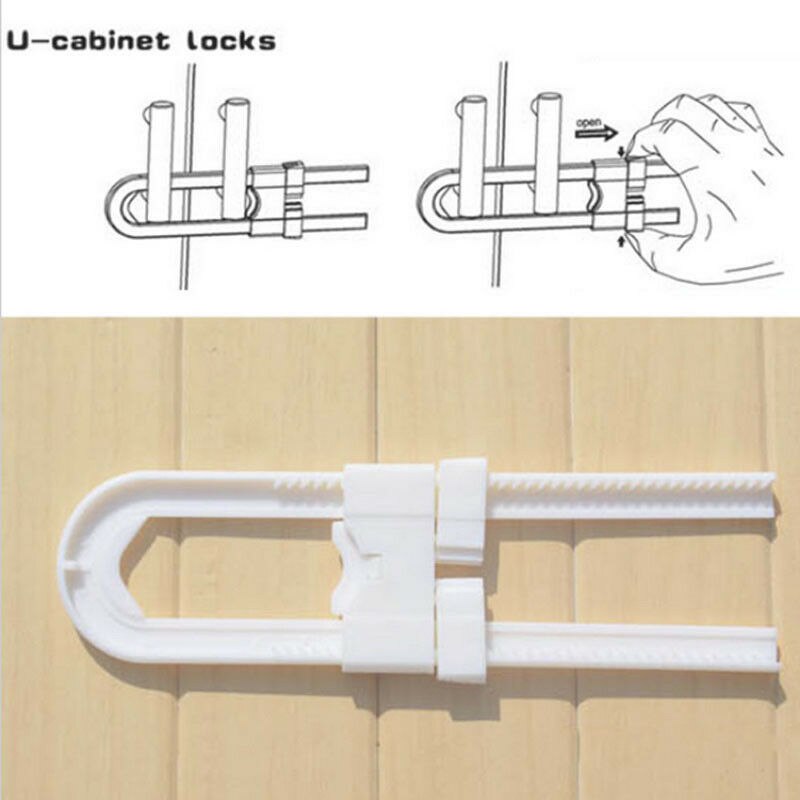 1 PC U-Vormige Slot Kind Baby Veiligheid Kast Hang kid Baby Veilig Kast Thuis Keuken Deur Beveiliging sloten