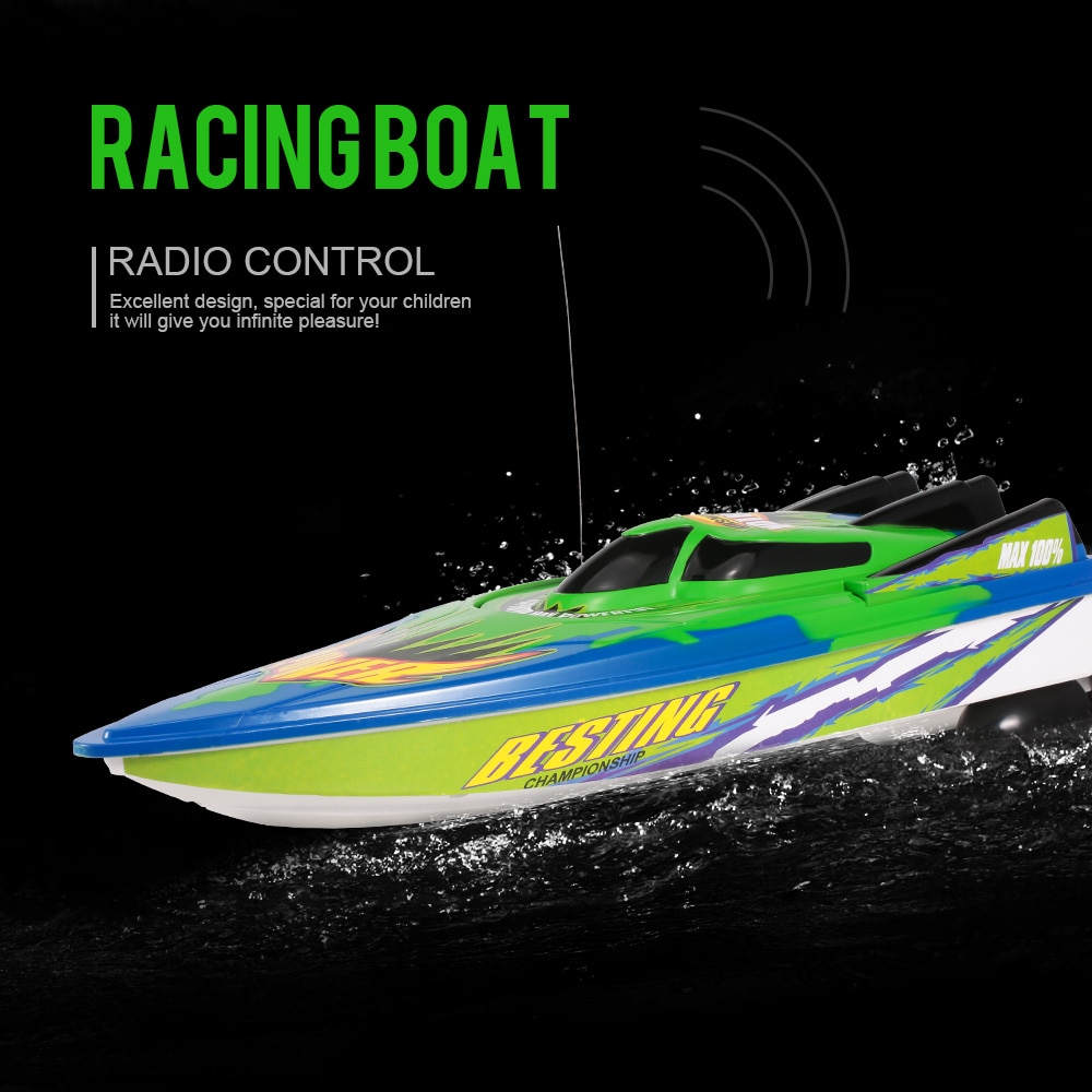 Rc båd højhastighedsbåd radiostyret motorbåd , 20km/ h fjernstyret legetøj til børn og nybegynder til søer pool