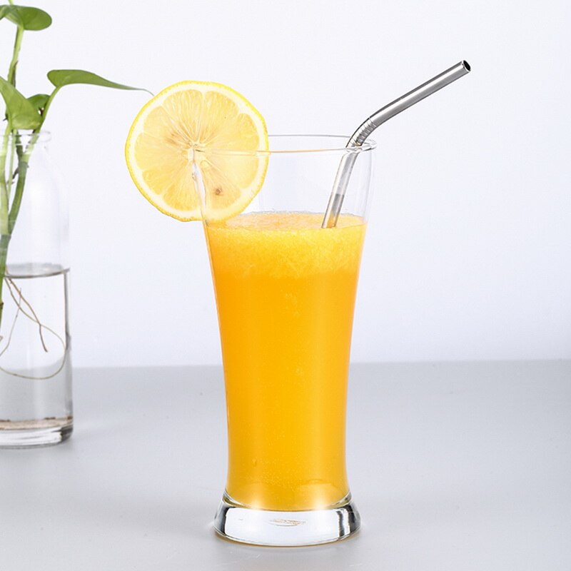 1/2/4pcs Stainless Steel Straw Reusable Metal Drinking Straw With Cleaner Brush For Home Party Barware Bar Accessories ^1