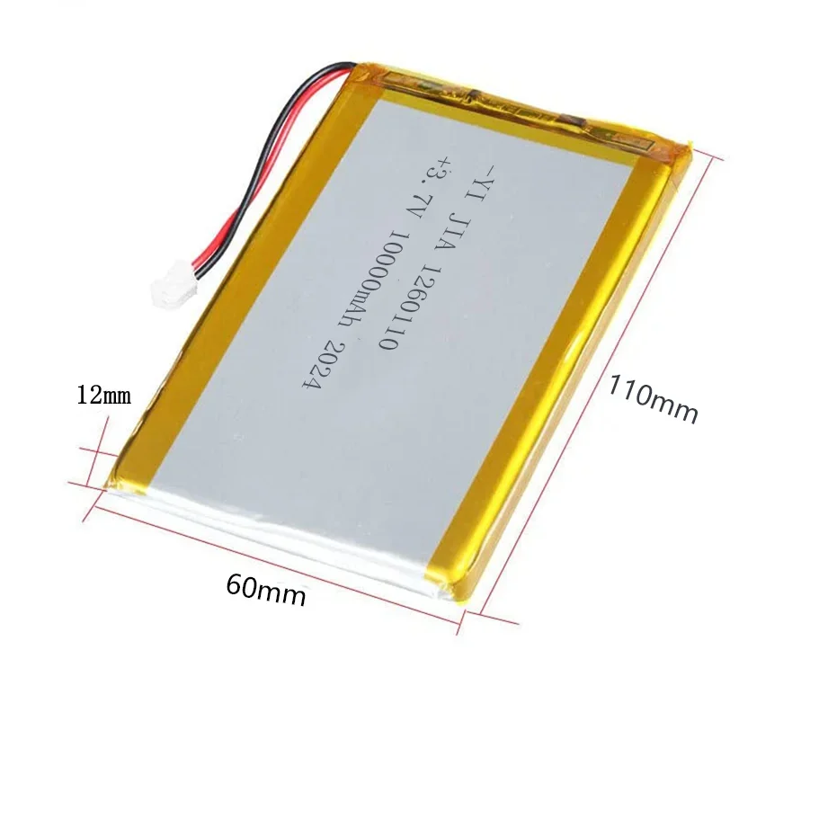 1260110 3.7V 37Wh 10000mAh Rechargeable grande Lipo charge ternaire Lipo Lithium polymère batterie capacité réelle pour batterie externe