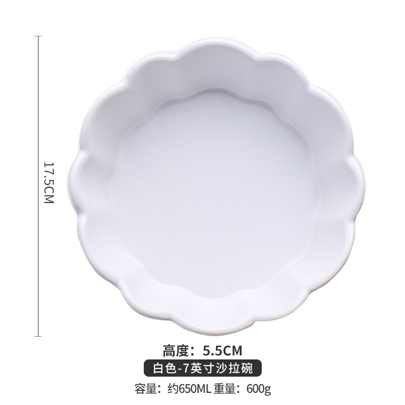 Ceramic Salad Bowl Net Red Cheese Baked Rice Baking Baking Bowl Fruit Dessert Home: plum
