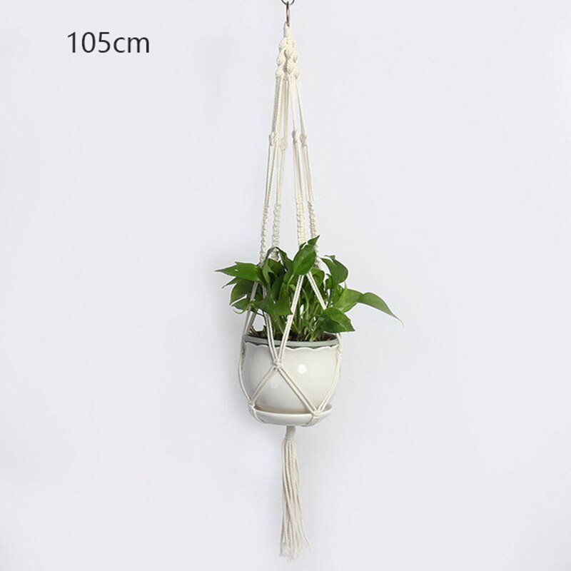 Gardening Pots Net Bag Hanging Basket Hand-Woven Cotton Rope Flower Pots Hanging Planter American Home Gardening Supplies: C
