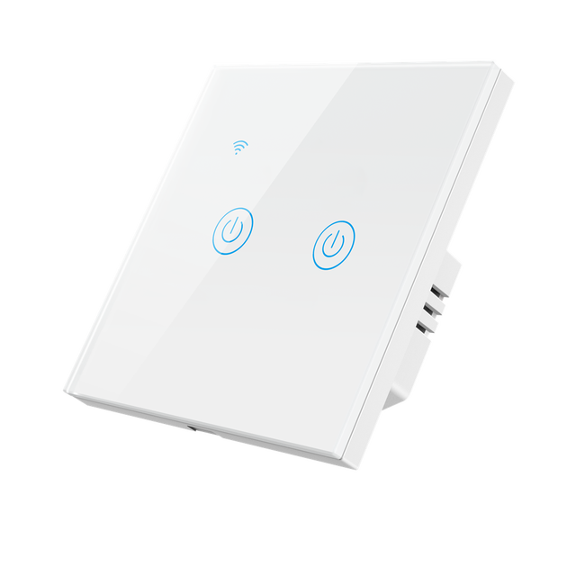ATHOM Homekit No Neutral Needed WiFi EU Standard Smart Switch Touch Key Siri Voice Control: Homekit 2 gang