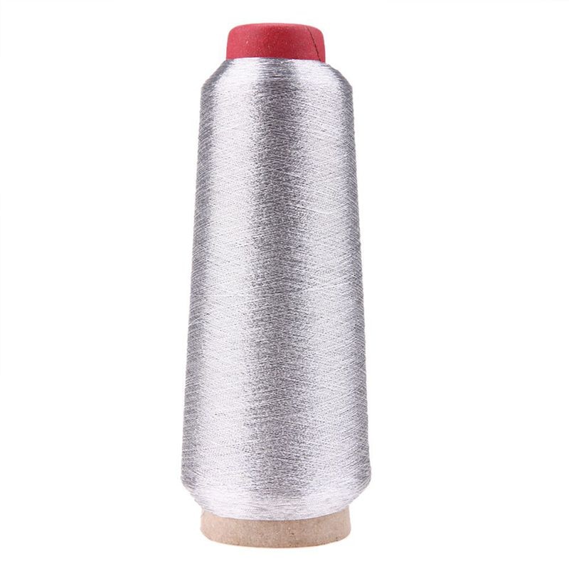 Hilos de bordado de punto de cruz para ordenador dorado/plateado línea de hilo de coser de 3000M hilo metálico textil tejido línea de bordado: Silver