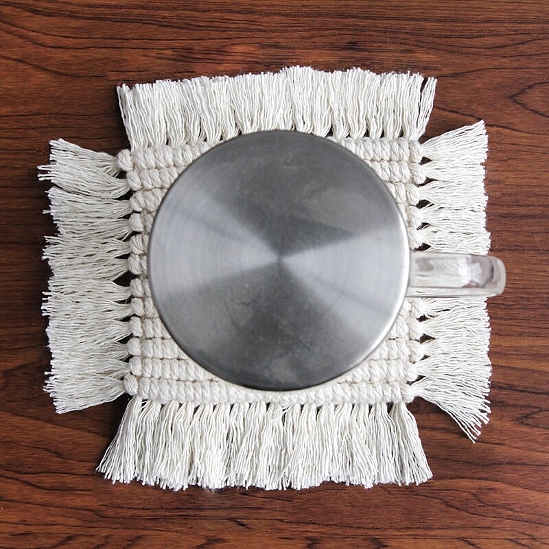 Noord-europa Pure Handgemaakte Katoenen Gevlochten Macrame Cup Pad De Home Decor Tafelkleed Tafelkleed Boho Decor Mexicaanse Deken