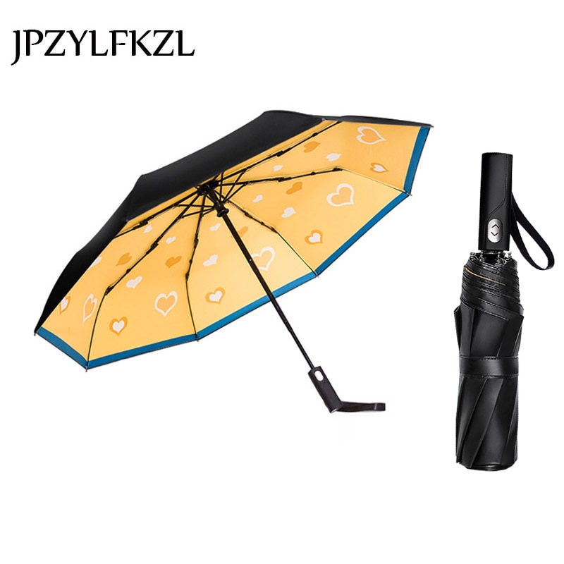 8 K Volautomatische Paraplu Mannen Regen Vrouw Winddicht Grote Paraguas Grote Paraplu Outdoor Parapluie Zwarte Coating