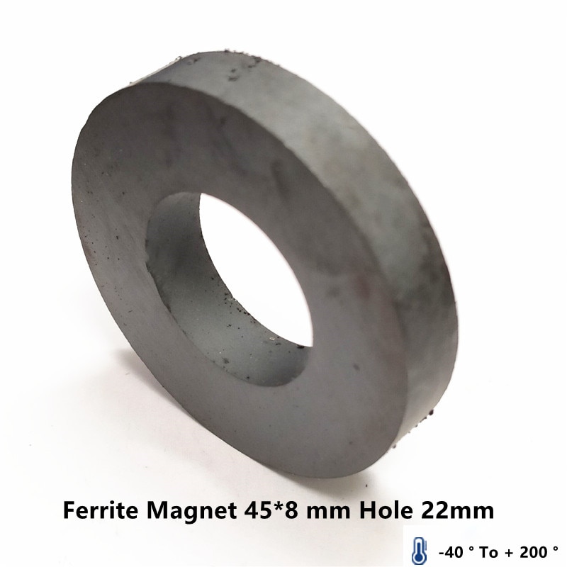 Y30 Ring Ferriet Magneet 45*8 Mm Gat 22Mm Permanente Magneet 45Mm X 8 Mm Zwarte Ronde speaker 45X8 45-22x8