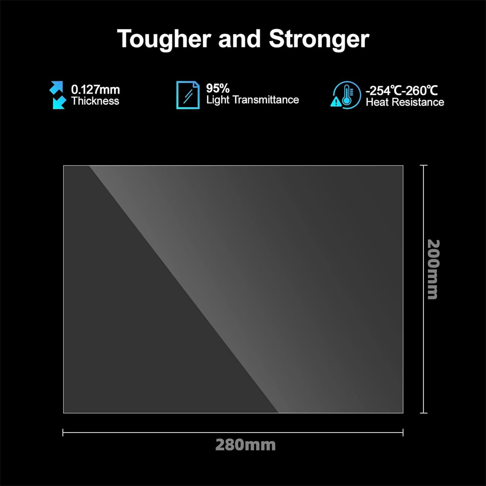 10.1 Inch NFEP Film 280x200x0.127mm PFA Film For ELEGOO Saturn 4 Ultra Saturn 3 Ultra Saturn 2 LCD 3D Printer Parts Accessories