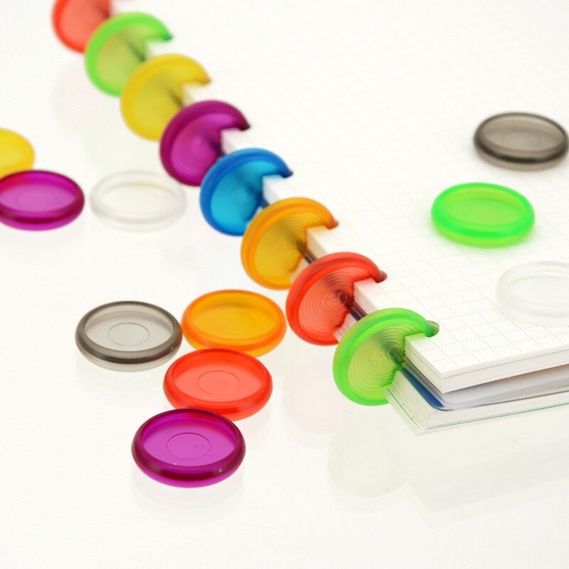 24mm przezroczysty kolor plastikowy pierścień klamra 360 stopni składany plastikowy dysk Notebook wiążące pierścień luźne liść klamra biuro