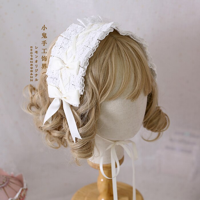 Mignon bébé dentelle nœud papillon Lolita bandeau cheveux multicolore pince à cheveux japonais doux soeur KC bandeau cheveux accessoires Cosplay: 09
