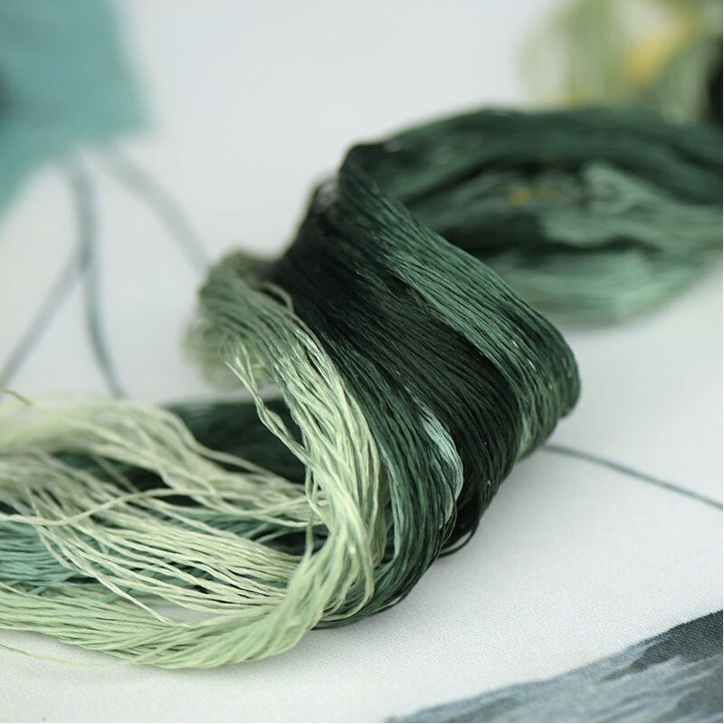 1pcs 100% silk thread hand embroidery embroider cross stitch 400m silk embroidery thread blackish green series/7 pure colors