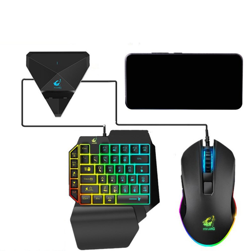 Gaming Keyboard And Mouse Combination RGB Backlit Gaming Keyboard With Multimedia Keys Wrist Rest For Mobile Gamers