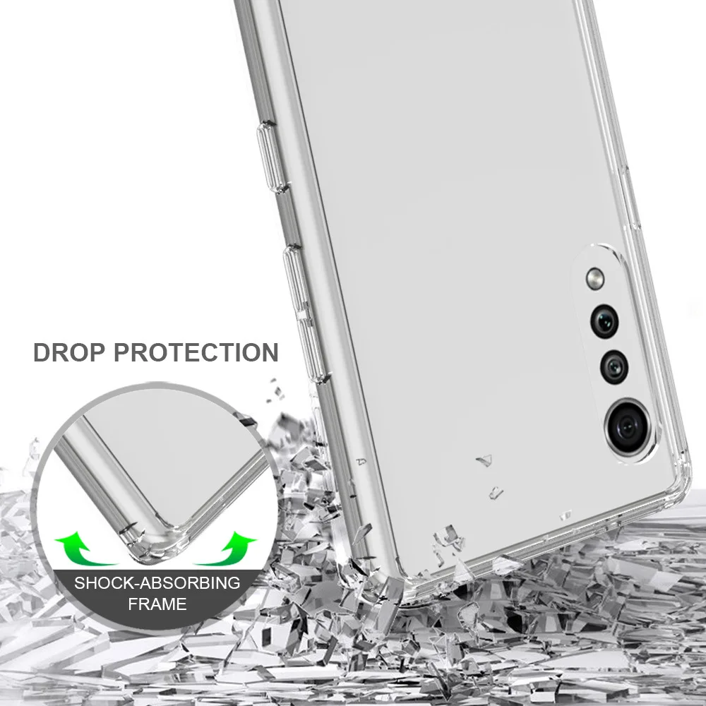Funda acrílica transparente HD delgada para LG Velvet 5G, cubierta híbrida a prueba de golpes, marco de TPU suave con carcasa trasera dura, Fundas Capa