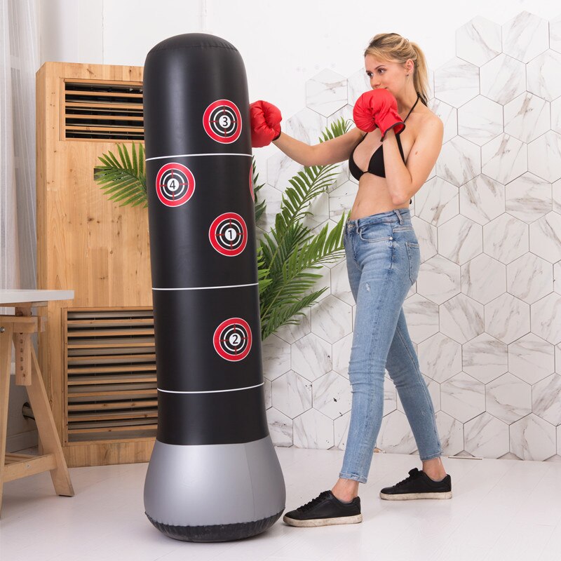 Inflatable Stress Punching Tower Bag Boxing Standing Water Base Training Fitness Pressure Relief Bounce Back Sandbag 1.6M