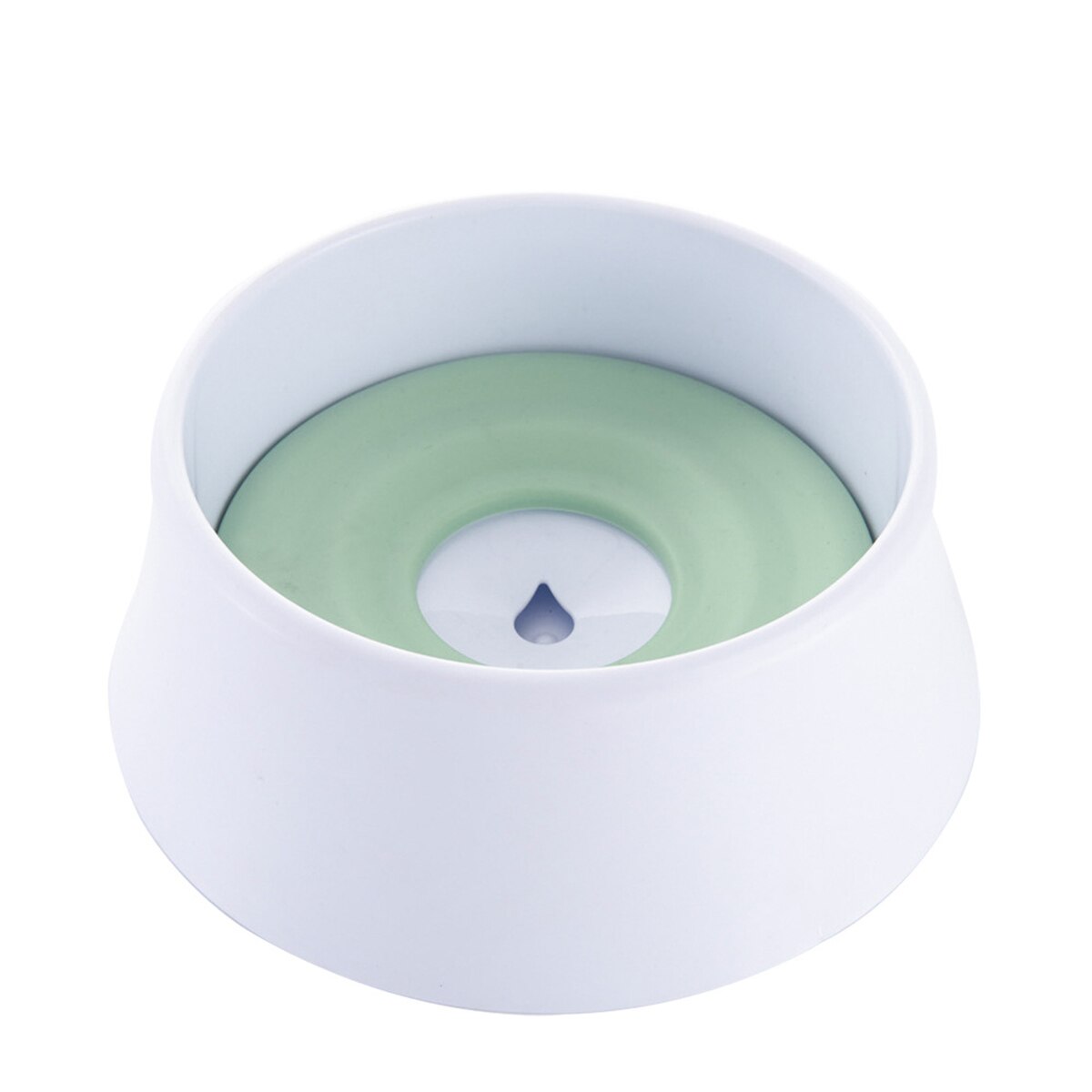 1200ml Pet Cat Dog Water Bowl Floating Bowl Slow Water Feeder Dispenser Anti-Overflow Pet Fountain: Green
