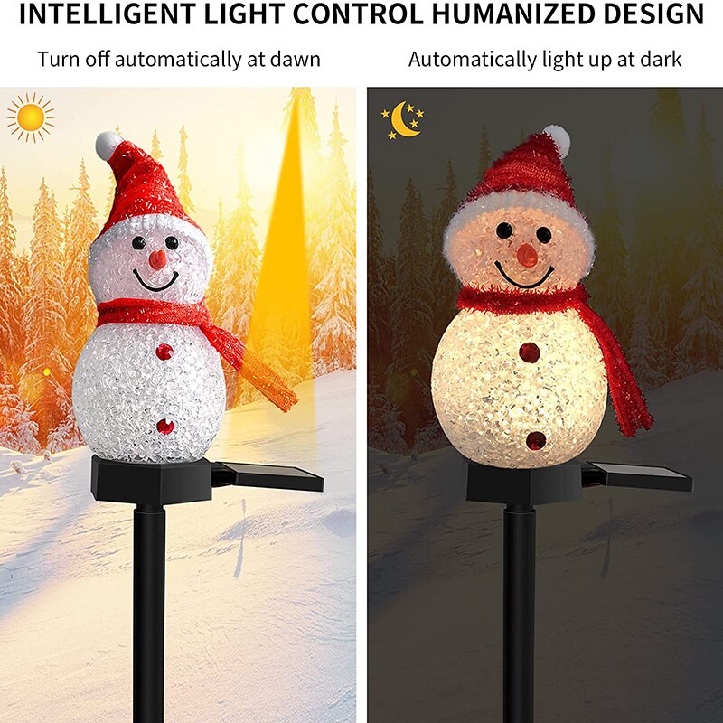 Solar Light Outdoors Garden Decoration Christmas Snowman Home Christmas Ornaments for Year 2022 Landscape Lawn Lamp