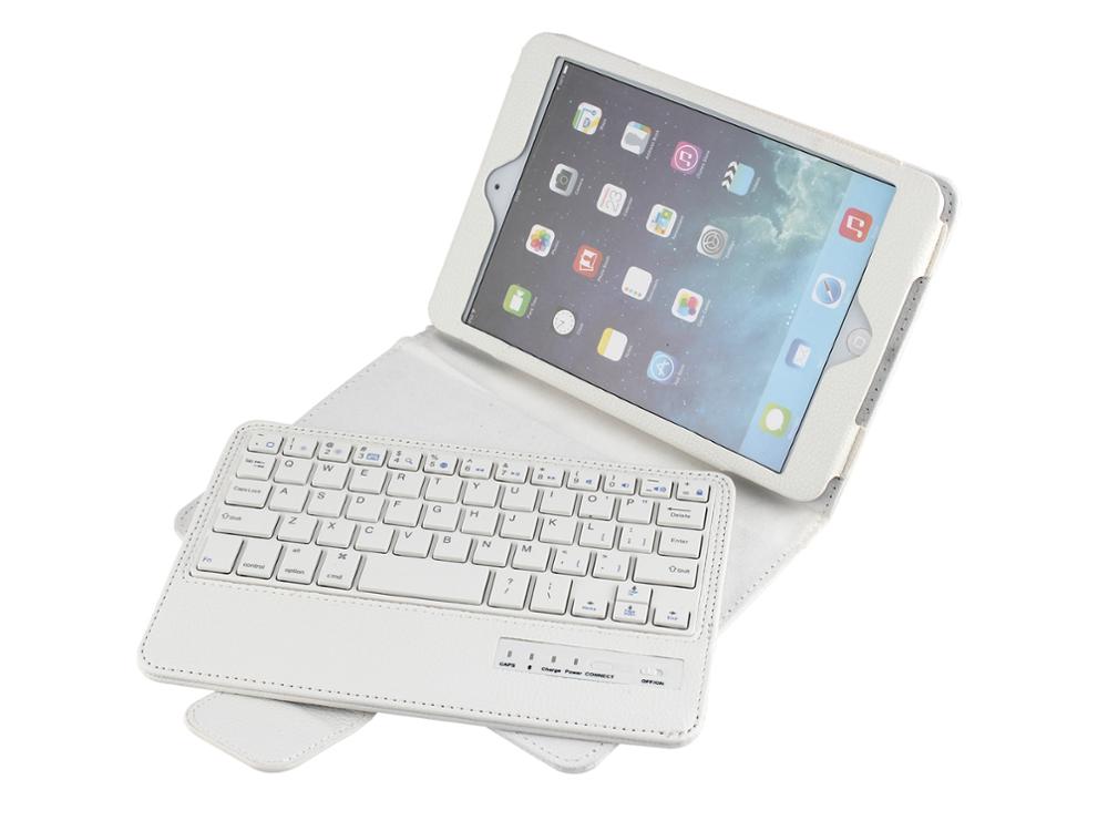 Drahtlose Bluetooth Tastatur Fall für ipad mini1 mini2 mini3 mini4 mini5 drahtlose tastatur mini7.9 &#39;litchi Leder abdeckung Tastatur: WHITE