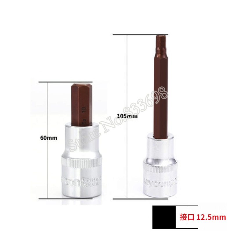En stk sekskantet slagbit 1/2 &quot; stasjon socket skrutrekker  h5 h6 h7 h8 h9 h10 h12 h14 unbrakonøkkel pipenøkkel verktøy hjem reparasjon verktøy