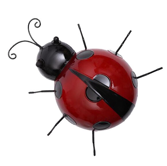 Metal Ladybug Statues for Wall Art Decor, Outdoor Garden Decor (10cm /16cm): Red (16cm)